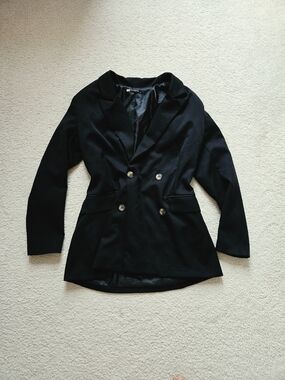Trendyol Classic Black Double-Breasted Women's Blazer